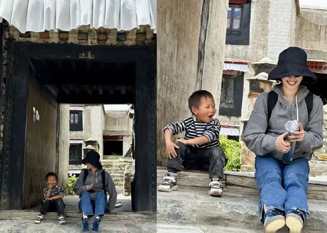 40岁白百何西藏旅行，扎进奶奶堆里想要聊天，打扮太潮不被理会