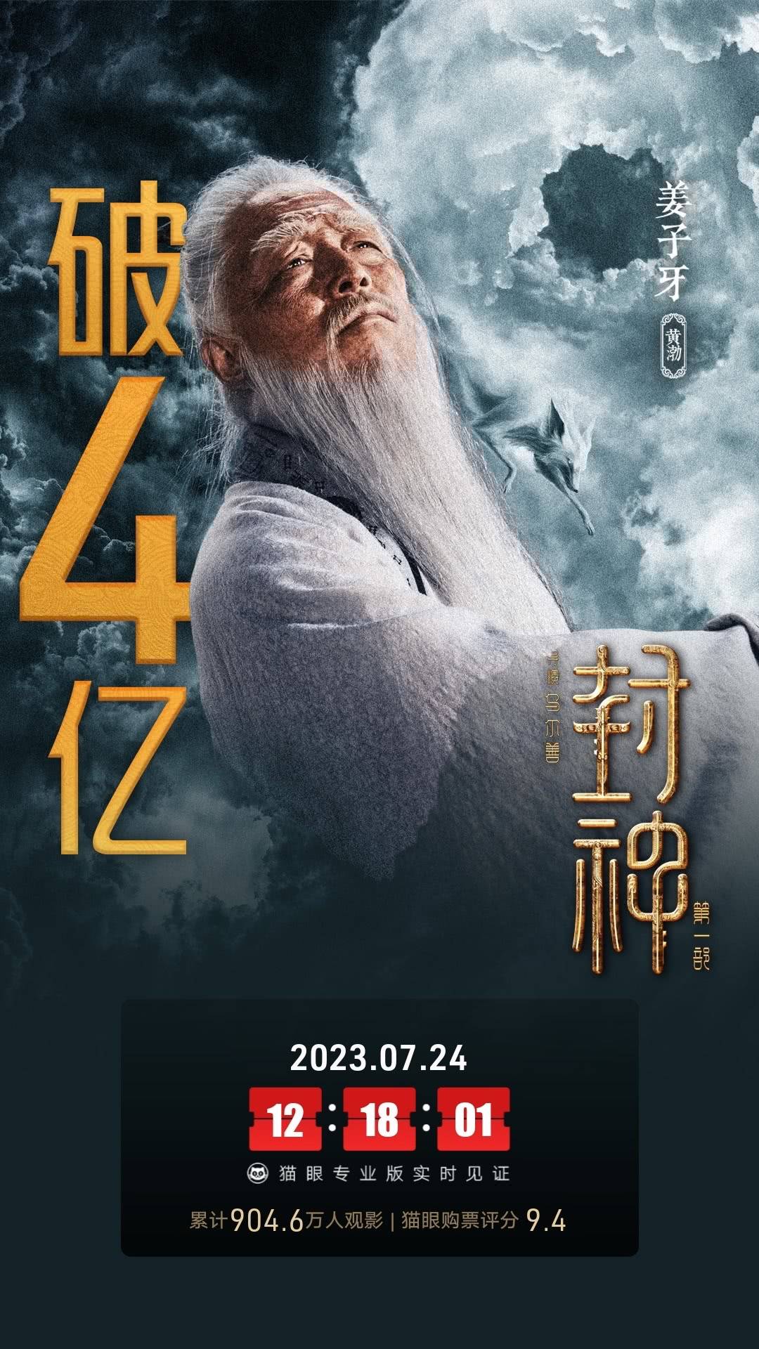 乌尔善执导《封神第一部：朝歌风云》上映第5天 累计票房破4亿