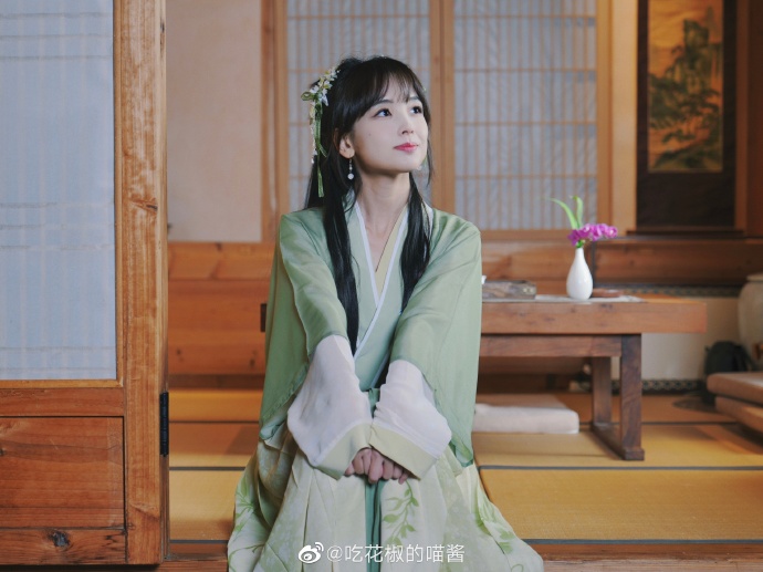王冰冰古装随拍清新淡雅 置身江南茶园仙气飘飘
