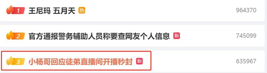 原创            徒弟复播3分钟后被封，小杨哥回应再引热议，评论区现奇葩留言